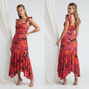 Chelsea 28 ruffle floral maxi dress size 1